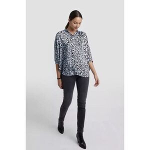NWT Rebecca‎ Minkoff $148 Leopard Satin Top Size 1X Oversized
